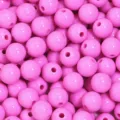 Pink acrylic round loose beads for DIY jewelry making ideal for handmade bracelets. - Pink