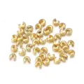 Gold C-shaped crimp covers bead tips spacer findings for DIY jewelry making 50pcs - Small Approx 3.3X3.8mm 100 Pieces/Pack / Gold (Copper)