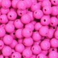 Pink acrylic round beads, glossy loose spacer beads for DIY bracelet jewelry making accessories. - Fuschia