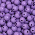 Purple acrylic round beads for DIY bracelet jewelry making, bulk craft spacer beads. - Purple