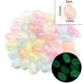 Colorful acrylic mermaid luminous oval beads for DIY jewelry making and bracelet accessories. - Rice Beads