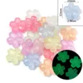 Acrylic mermaid luminous flower beads, colorful glowing DIY jewelry loose beads accessories. - Flower