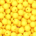 Solid yellow acrylic round beads for DIY jewelry making, bracelet accessories, bulk pack. - Yellow