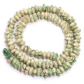 Handmade wood beads strand retro swirl patterned abacus beads for DIY bracelet jewelry. - Green