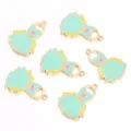 Enamel dress charms for DIY jewelry making, alloy cute pendant accessories for necklace. - Dress Style / Set of 6 / Light Green Dress