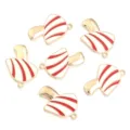 Cute red and white striped mushroom alloy charms for DIY necklace and bracelet pendants. - Red And White Striped Mushroom