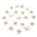 Resin rhinestone imitation pearl flower DIY patch for phone case hair accessory shoes - Gold Curved 5-Petal Sunflowers with Rhinestones / 20 Pieces Set