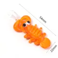 Handmade orange glass lobster pendant animal charm cute marine creature jewelry accessory - 1 Piece / Lobster Clasps, Style 3