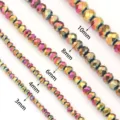 Multicolor faceted crystal abacus beads DIY jewelry making loose beads 3-10mm strands - 130 Pieces/Pack (3x2mm) / Electroplated Red Multi