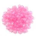 Rosa Stern Acrylperlen fuer DIY Schmuckherstellung Armbaender Halsketten Basteln 100Stk - Leuchtendes Rosarot