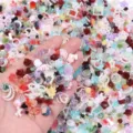 Colorful Mixed Resin Rose Heart Flower Nail Art Charms DIY Craft Cabochons Pack - 20g/Pack / Random Mixed Colors