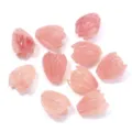 Pink tulip carved shell beads 7x9mm loose beads for DIY handmade jewelry earrings making suppliers - Translucent Brown