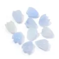 Light blue tulip shell beads for DIY jewelry making, 7x9mm floral spacer charms for earrings. - Translucent Blue Two-tone