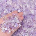 Purple white resin DIY nail charms mix butterfly flower heart beads craft accessories lot - 20g/Pack / Lavender Series