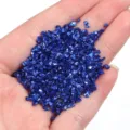 Particulas de vidrio triturado azul para arte en resina DIY, relleno de jarrones y micro paisaje. - 1 Botella / Azul Zafiro