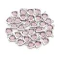 Crystal heart pendant DIY jewelry making steel rimmed pink crystal charm for bracelet necklace - Steel Bezel Heart Style / 10 Pieces/Pack / Purple