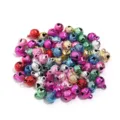 Colorful metal jingle bells, candy-colored craft bells for DIY jewelry making and pendants. - Diameter 14mm / Frosted Jingle Bells in Random Mixed Colors