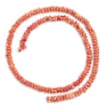 Red and white swirled wood abacus beads strand DIY handmade bracelet jewelry making accessories - Dark Red