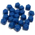 Perles géométriques en silicone bleu accessoires bracelet DIY variante paquet de 10. - 19x14mm / Lot de 10 / Bleu Foncé
