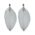 Silver leaf skeleton pendant DIY charm jewelry accessories for necklace earrings making crafts - Size 3X5cm / Gun Black