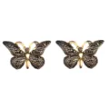 Acryl zweifarbiger Schmetterling Flatback Anhänger für DIY Schmuckherstellung Basteln. - 10 Stück Packung / Schwarz & Gold