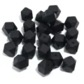 Perles octogonales en silicone noir trou droit accessoire bijoux bracelet variante. - 19x14mm / Lot de 10 / Noir