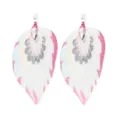 Natural leaf skeleton pendant colorful DIY necklace earrings jewelry accessory item - Size 3X5cm / Flame Color
