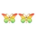 Bunte Farbverlauf Schmetterling Flachruecken Anhaenger Acryl DIY Schmuckzubehoer Pack - 10 Stück Packung / Grün Orange