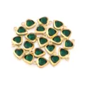 Green heart crystal pendant DIY jewelry making necklace bracelet charms component - Gold Bezel Heart Style / 10 Pieces/Pack / Dark Green