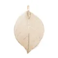 Gold plated natural leaf pendant DIY jewelry making necklace earrings craft accessory - Size 3X5cm / KC Gold