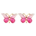 Acryl Gradient Bunte Schmetterling Flachrücken Aufnäher DIY Schmuck Handwerk Zubehör - 10 Stück Packung / Fuchsia