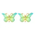 Farbverlauf zweifarbiger Schmetterling Acryl Flatback Charm DIY Schmuck Variante - 10 Stück Packung / Hellzyan