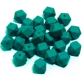 Perles octogonales en silicone, perles en vrac couleur bonbon avec trou pour bijoux DIY et - 19x14mm / Lot de 10 / Vert foncé