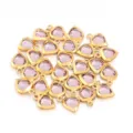 Crystal heart pendants gold bezel pink gemstone charms for DIY jewelry making bracelets - Gold Bezel Heart Style / 10 Pieces/Pack / Purple