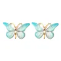 Acryl Farbverlauf Schmetterling Flatback Aufnäher in Türkis, ideal für DIY Schmuckdeko. - 10 Stück Packung / Hellblau