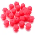 Perles en silicone rose vif octogonales pour la fabrication de bijoux DIY et accessoires. - 19x14mm / Lot de 10 / Rose