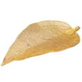 Gold Skeleton Leaf Pendant DIY Jewelry Accessory Metallic Vein Leaf Charm for Necklace - Size 3X5cm / Gold