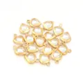 Gold edged clear crystal heart pendant DIY jewelry charm necklace bracelet accessories parts - Gold Bezel Heart Style / 10 Pieces/Pack / Clear