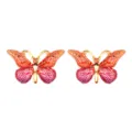 Farbverlauf Schmetterling flache Acryl Strasssteine DIY Handwerk Schmuck Zubehör Pack - 10 Stück Packung / Orangerosa