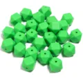 Perles octogonales en silicone vert pour fabrication de bijoux DIY bracelet lot 10. - 19x14mm / Lot de 10 / Vert Herbe