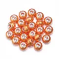 Orange Resin Large Hole Beads Spacer Beads DIY Bracelet Jewelry Making Kit 20 Pcs - Glossy Solid Orange / 20 Pcs/Pack, Outer Diameter approx. 14mm, Height approx. 9mm, Hole approx. 4.5mm