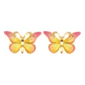 Bunte Farbverlauf Schmetterling Flachruecken Anhaenger fuer DIY Schmuck Dekoration Zubehoer. - 10 Stück Packung / Gelb Rosa