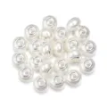 Resin imitation pearl large hole beads spacer beads for DIY bracelet jewelry making accessories - Glossy Solid White / 20 Pcs/Pack, Outer Diameter approx. 14mm, Height approx. 9mm, Hole approx. 4.5mm