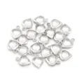 Crystal heart charms DIY jewelry stainless steel rim pendant bracelet necklace accessories - Steel Bezel Heart Style / 10 Pieces/Pack / Clear