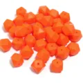 Perles en silicone orange géométriques pour bijoux DIY et bracelets, paquet de 10 pièces. - 19x14mm / Lot de 10 / Rouge Orangé