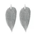 Silver plated natural leaf pendant for DIY jewelry making, earrings, and handmade crafts. - Size 3X5cm / Antique Silver