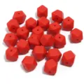 Perles facettées en silicone rouge DIY fabrication de bijoux accessoires de dentition 10pcs - 19x14mm / Lot de 10 / Rouge écorce d'orange