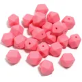 Perles en silicone géométriques roses pour fabrication de bijoux DIY, dentition bébé 10pcs - 19x14mm / Lot de 10 / Rose Bébé