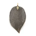 Metal leaf pendant hollow skeleton leaf charm for DIY necklace earrings jewelry making supplies - Size 3X5cm / Bronze