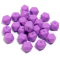 Perles géométriques en silicone violet pour fabrication de bijoux DIY et accessoires. - 19x14mm / Lot de 10 / Violet Classique